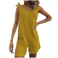thumbnail image 2 of Styesk Shorts pour Femmes Mode Femme Été Uni Poche Décontracté Sans Manches Combinaison à Bretelles, 2 of 7