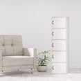 thumbnail image 4 of Hodedah Armoire de Rangement Fermée pour la Maison et le Bureau à 5 Tablettes, Blanc, 4 of 12