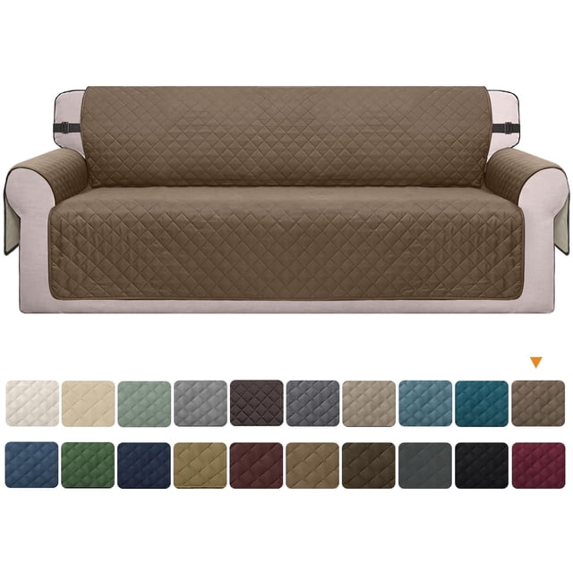 Housse de Sofa Réversible Lavable à la Machine, Housse de Canapé Résistante à l'Eau, Housse Antidérapante Protectrice pour Meubles pour Chiens, Enfants, Animaux