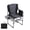 Black Rim + Grey Seat Back, variant on GloryStar Oversized Directors Camping Chair, Portable Camping Chair for Adults, Lightweight Aluminum Folding Chair with Side Table and Pocket, for Outdoor Camping, Sports, Picnic