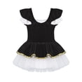 thumbnail image 4 of iiniim Enfants Filles Manches à Volants Robe Tutu de Ballet Justaucorps Halloween Noël Costumes de Danse Robe Noir 16, 4 of 8