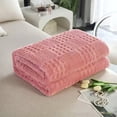 thumbnail image 4 of Fleece Throw Blanket - Breathable Fuzzy Polyester, Sofa Couch Bed Decor, All Seasons Use, Machine Washable, Pink, JKODE, 4 of 8