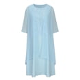 thumbnail image 3 of Gamivast Robe en Mousseline Petite 2 Pcs pour Femmes Invitée de Mariage Chic Décontractée Robe de Mère de la Mariée Maxi Robes d'Été, 3 of 5