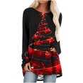 thumbnail image 1 of Pisexur Hauts de Noël pour Femmes Manches Longues Imprimé Vacances T-Shirt Mode Col Rond Chandail Décontracté Ample Automne Sortie, 1 of 5