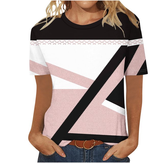 Birdeem T-Shirts à Imprimé Mode pour Femmes Manches Courtes Blouse Ample Col Rond T-Shirt Hauts