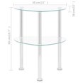 thumbnail image 4 of vidaXL 2-Tier Side Table Transparent 38x38x50 cm Tempered Glass, 4 of 5
