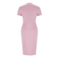 thumbnail image 4 of Ovzne Robes pour Femmes Robe d'Été Robe Décontractée Col Rond Couleur Unie Longue Robe Manches Courtes Col Rond Robe Maxi Grande Taille Manches Courtes Liquidation, 4 of 7