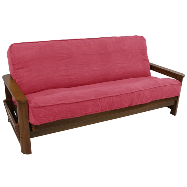 Housse de Futon Pleine en Microsuède Uni à Double Cordon de 8 à 9 Po - Bery Berry