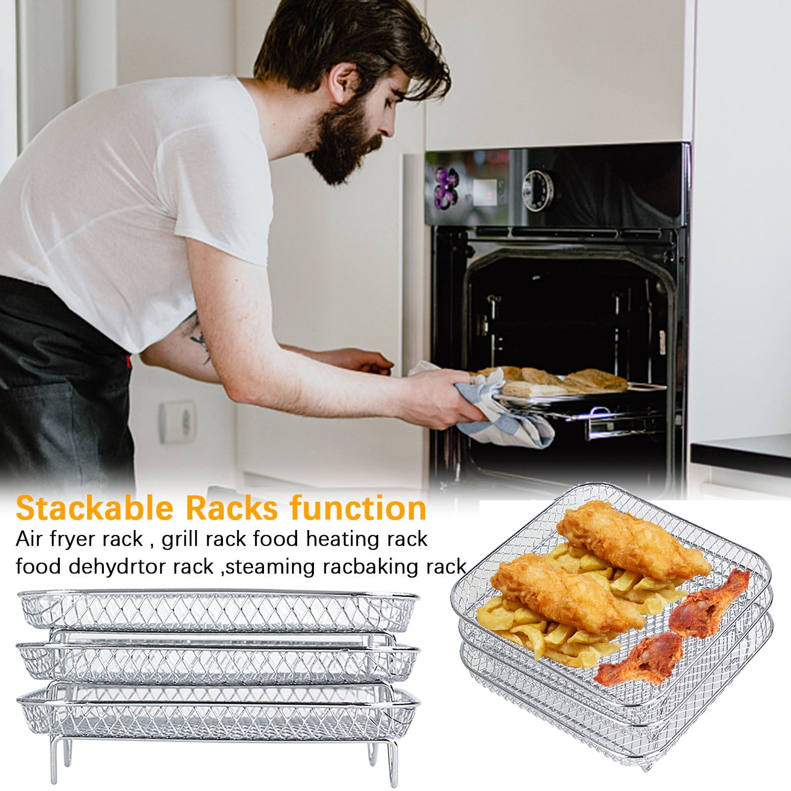 SPOORYYO Air Fryer Toaster Oven Accessories Fryer Basket Replacement For Toaster Oven With Fryer Basket