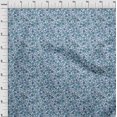 thumbnail image 4 of oneOone Polyester Spandex Medium Blue Fabric Floral Retro Craft Projects Decor Fabric Printed By The Yard 56 Inch Wide, 4 of 5