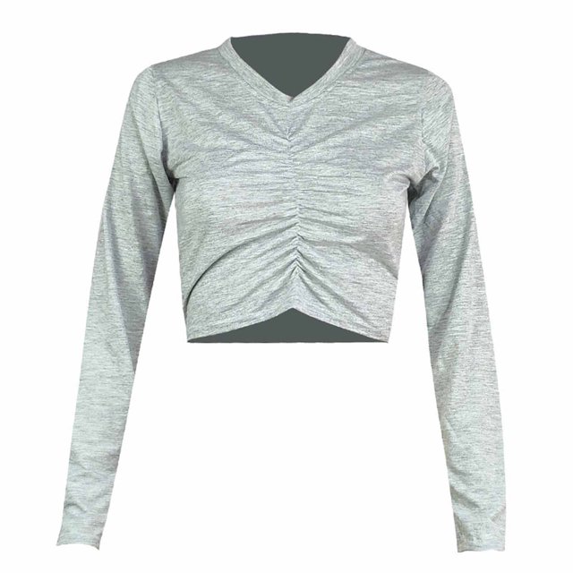 CEHVOM T-Shirt Court Décontracté pour Femmes, Printemps Automne, à Manches Longues, Col Rond, Imprimé Patchwork, Liquidation