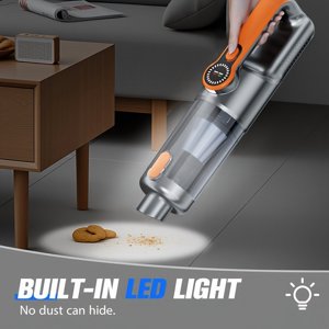 Aspirateur sans fil portatif / pour la voiture et l'usage domestique / USB Chargement / aspirateur de voiture multifonction avec LED éclairage / design léger.