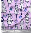 thumbnail image 1 of Soimoi Polyester Crepe Fabric Women & Camera Fashion Fabric Prints by Yard 52 Inch Wide, 1 of 3