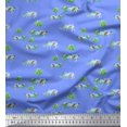 thumbnail image 1 of Soimoi Blue polyester Crepe Fabric Tree & Rhinoceros Animal Decor Fabric Printed Yard 42 Inch Wide, 1 of 5