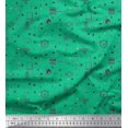 thumbnail image 1 of Soimoi Green Poly Georgette Fabric Infographics Education Theme Print Fabric by Yard 52 Inch Wide, 1 of 3
