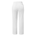 thumbnail image 4 of Kcodviy Women Solid Straight Solid Yoga Pants for Women with Pockets Elastic Pants Long Drawstring Yoga Pants Linen Women Waist Cotton Yoga Pants for Women Plus Size Sheer Casual Pants, 4 of 4