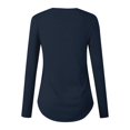 thumbnail image 3 of Haut Imprimé à Manches Longues Couleur Unie pour Femmes Rose m, 3 of 4