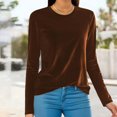 thumbnail image 2 of Timegard Hauts Grande Taille pour Femmes Manches Longues Col Rond Tee Basique Automne Décontracté Ample Chaud Blouse, 2 of 6