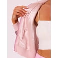 thumbnail image 5 of INSPIRE CHIC Blouson Bomber Court à Paillettes pour Femme, Manches Longues, Fermeture Éclair, Rose, TP, 5 of 5