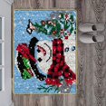thumbnail image 4 of Snowman Latch Hook Rug s Sewing Carpet Cushion Embroidery DIY Christmas Home Scarf Snowman, 4 of 9