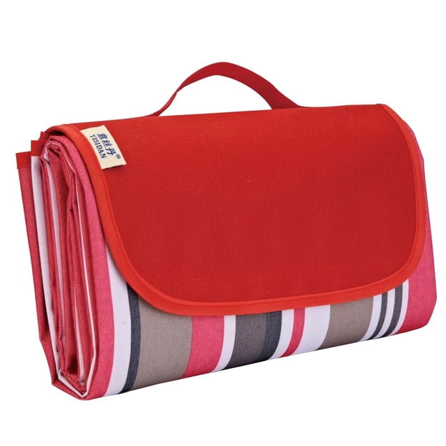Apmemiss Liquidation Couverture de Pique-Nique Imperméable Anti-Sable Tapis de Plage Couvertures de Pique-Nique d'Extérieur Tapis Portable Pratique avec Sangle de Transport Tapis de Pique-Nique Familial Sans Sable Compact Pliable pour Sable, Herbe, Camping