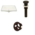 thumbnail image 1 of 20.75-in. W Rectangle Bathroom Undermount Sink Set In Biscuit - Oil Rubbed Bronze Hardware - Overflow Drain Incl. AI-20588, 1 of 8