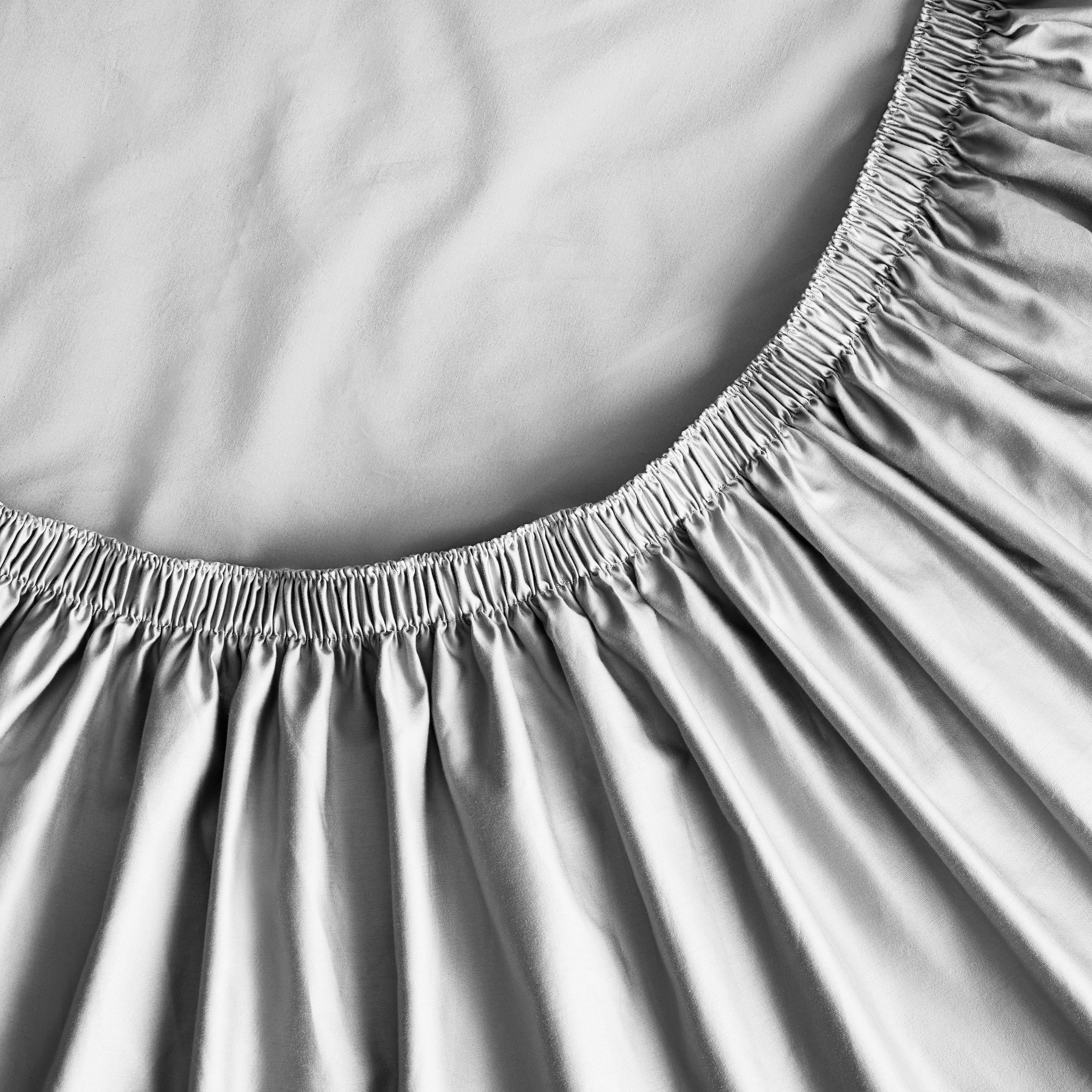 Ensemble de draps pour lit adulte en coton égyptien gris 600 contexture, 4 pièces, hotel style, grand lit - Poche profonde