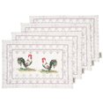 thumbnail image 1 of Vargottam Napperons - Napperon pour Table à Manger, Ensemble de 4 - Serviette en Coton Imprimée et Réversible - Napperons d'Intérieur pour Table de Salle à Manger à la Maison et en Cuisine - Coq (Gris), 1 of 5