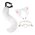 thumbnail image 4 of Ensemble 3x Oreilles et Queue en Peluche Couvre-Chef Col Ras-du-Cou Ensemble Blanc, 4 of 8