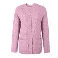 thumbnail image 4 of Mode Automne 2023 pour Femmes Chandail Uni pour Femme Haut Chandail Ample Cardigan Manteau Cardigan Léger en Liquidation, 4 of 5