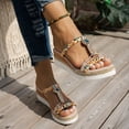 thumbnail image 4 of Mepaouo Womens Low Wedge Heels Sandals Wide Width Platform Summer Slides Non Slip Dressy Slip on Shoes, 4 of 9