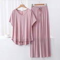 thumbnail image 1 of Weiqiqre Ensembles de Pyjama pour Femmes Pyjamas Rafraîchissants Ensembles Assortis d'Été Manches Courtes Ensemble de Détente Femmes, 1 of 3