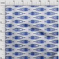 thumbnail image 3 of oneOone Cotton Poplin Blue Fabric Asian Block Fish Craft Projects Decor Fabric Printed By The Yard 56 Inch Wide, 3 of 4