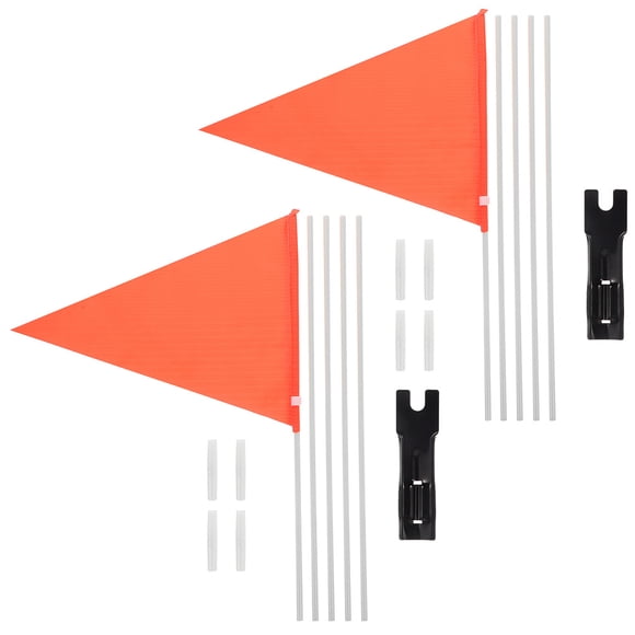 2 Sets Simple Design Cycling Flag for Bicycles with 14.93x0.24x0.24in Pole
