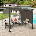 thumbnail image 3 of Gymax 2PCS 16x4 Ft Universal Replacement Canopy for Pergola Structure Sun Awning Brown, 3 of 10