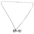 thumbnail image 1 of Dumbbell Pendant Necklace Unisex Fashionable Jewelry Necklace Gift Clothes AccessorySteel Color, 1 of 14