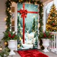 thumbnail image 4 of Qiulaii 3 Pcs Rideau de Porte Festif Père Noël - Décoration de Fête pour Porte d'Entrée et Mur, Tissu Polyester Durable, Facile à Installer, Décoration Saisonnière Réutilisable 35*71 Po, 4 of 6