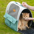 thumbnail image 3 of Sac de Voyage pour Animaux Sangle Réglable Transporteur Pliable Respirant pour Chat Randonnée Marche Vert, 3 of 8