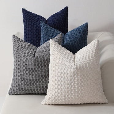 HCBY Ensemble de 4 Taies d'Oreiller en Tissage Respirant, Ensemble de Taies Douces 16x16 Pouces pour un Confort Toutes Saisons, Accessoires de Literie Décoratifs