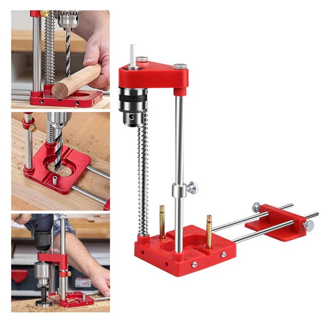 ziyahi Woodworking Punch Locator Drill Guide Adjustable Drilling Template Red
