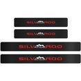 thumbnail image 2 of GHSDFBB 4Pcs Car Door Sill Protector Reflective 4D Carbon Fiber Sticker Decoration Door Entry Guard Door Sill Scuff Plate Stickers Compatible with Silverado Off Road (Red), 2 of 7