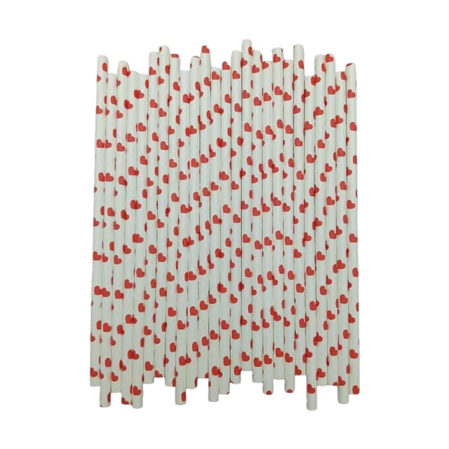100 Pailles en Papier Jetables Rouges / Pailles en Papier Kraft Biodégradables pour Boissons Chaudes et Froides / Alternative Écoresponsable au Plastique / Fournitures pour Fêtes et Événements