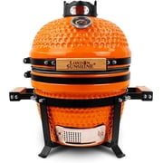 London Sunshine Ceramic Charcoal BBQ Kamado Grill 13 inch Portable Tabletop Grill-Orange