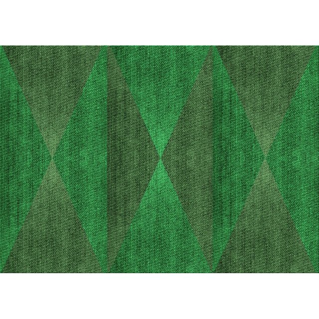 Ahgly Tapis Rectangulaire Lavable en Machine Intérieur Vert Émeraude Profond, 2 Pieds x 5 Pieds