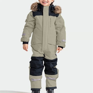 HOZADOIE 0salopette pour Filles Imperméable Combinaison à Capuche à Blocs de Couleur Combinaison de Neige Imperméable Combinaison de Ski d'Hiver Combinaison Épaissie Combinaison de Neige une Pièce Combinaison d'Extérieur d'Hiver 1 An-14 Ans