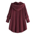 thumbnail image 2 of TIMIFIS Womens Fuzzy Fleece Jacket Zip Up Oversized Winter Warm Sweatshirt Hoodies Coat Long Sleeve Button Shacket Jacket Fashion-WineFall/Winter, 2 of 3