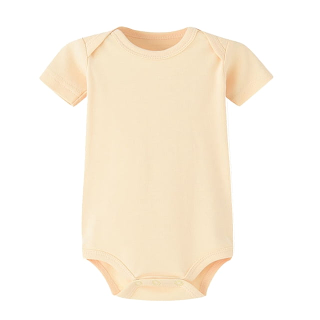 MIASHUI Cache-Couches à Manches Courtes Unisexes pour Bébé, une-Pièce, sous-Vêtement, Beige, 0-3 Mois