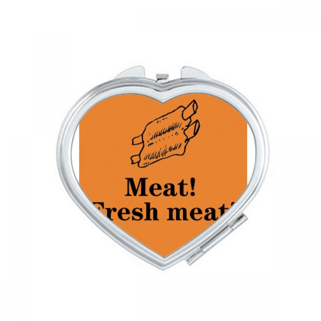 I Love Eating Meat Art Deco Fashion Mirror Travel Magnification Portable Handheld Pocket Makeup
