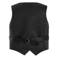 thumbnail image 2 of YONGHS Garçons Enfants Gilet de Costume Satiné Formel Coupe Classique Col en V à Simple Boutonnage Gilet de Robe Noir 6, 2 of 6