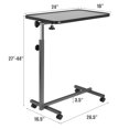 thumbnail image 2 of Overbed Rolling Table Over Bed Laptop Tray Tilting Top Gary, 2 of 10